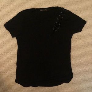 Brooklyn karma black cross T-shirt